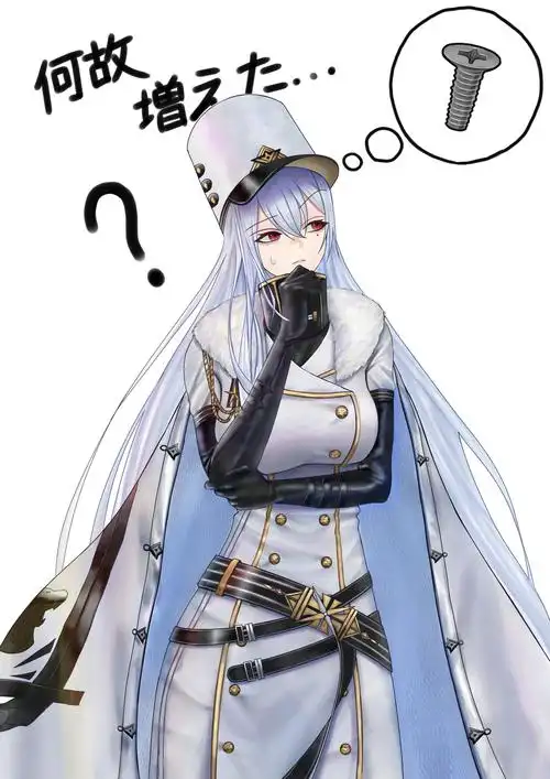 动漫共和国 银发军装少女插画